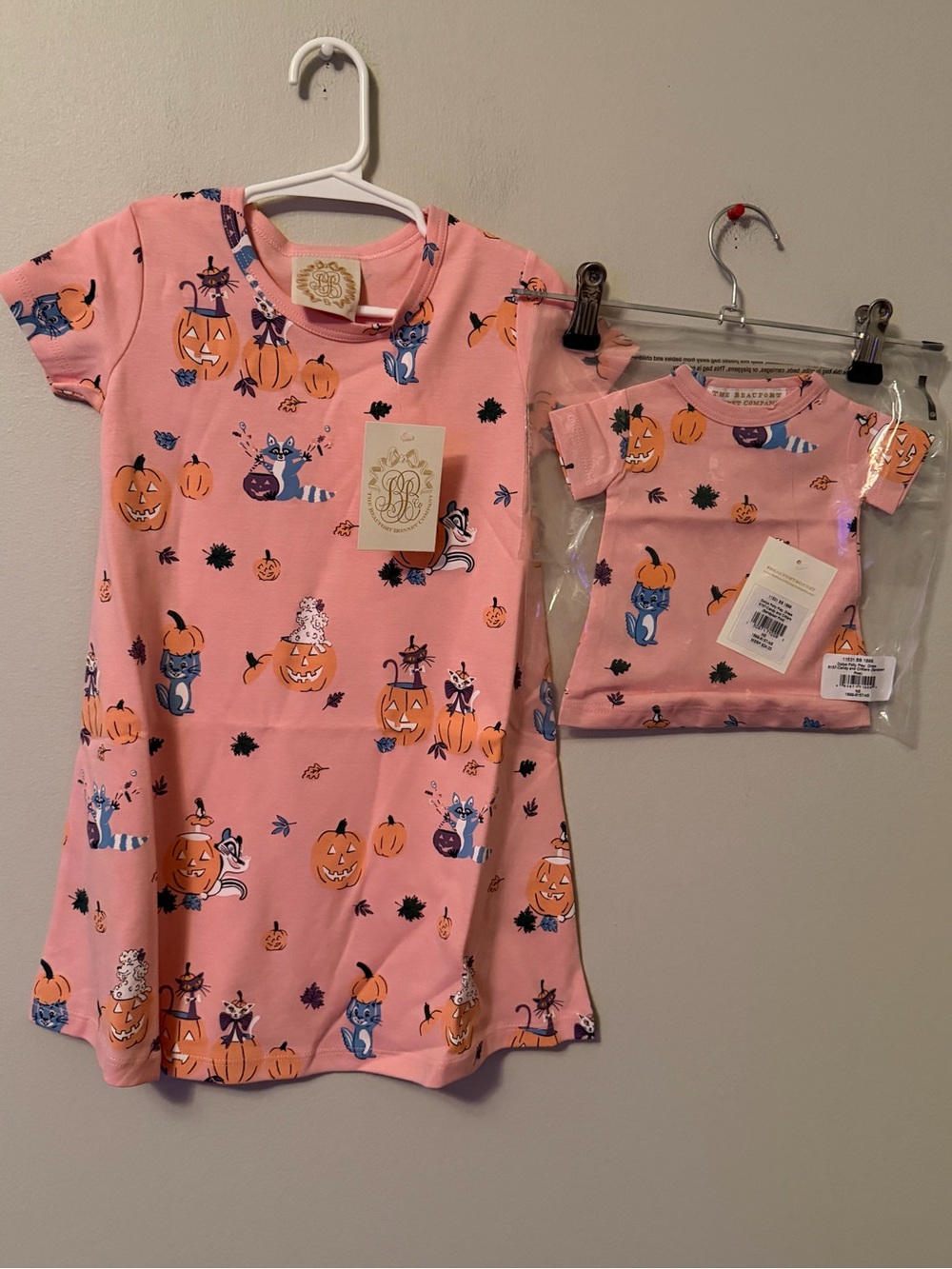The Beaufort Bonnet Company Pink Pumpkin Polly Play Dress With Matching Dolly